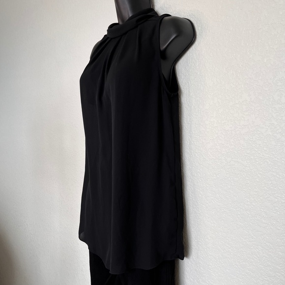 Dressy sheer black high collar tank top - Picture 5 of 10
